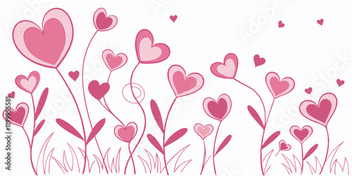 Valentine Day Hearts Pink Background