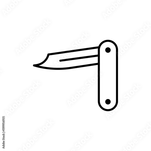 Pocket knife icon Flat simple outline