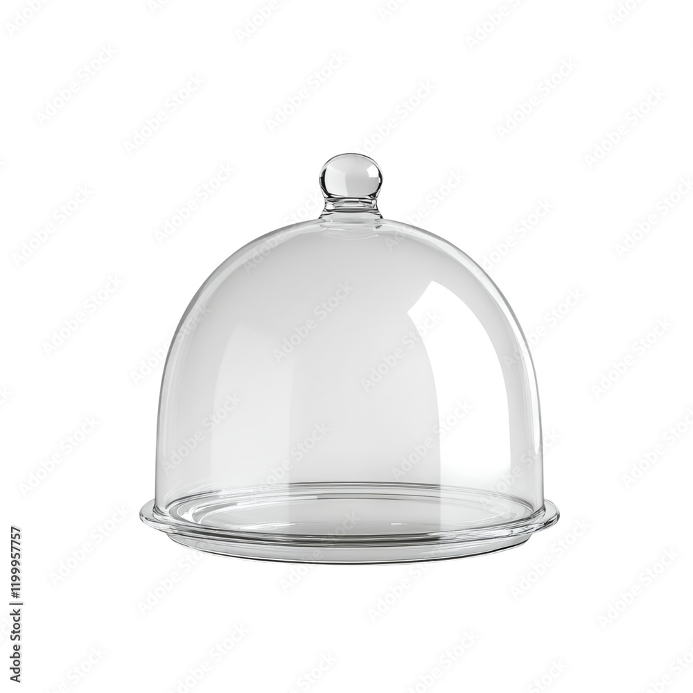 Elegant Glass Cloche for Food Presentation and Serving Isolated on transparent background Elegant Glass Cloche for Food Presentation and Serving Isolated on transparent background