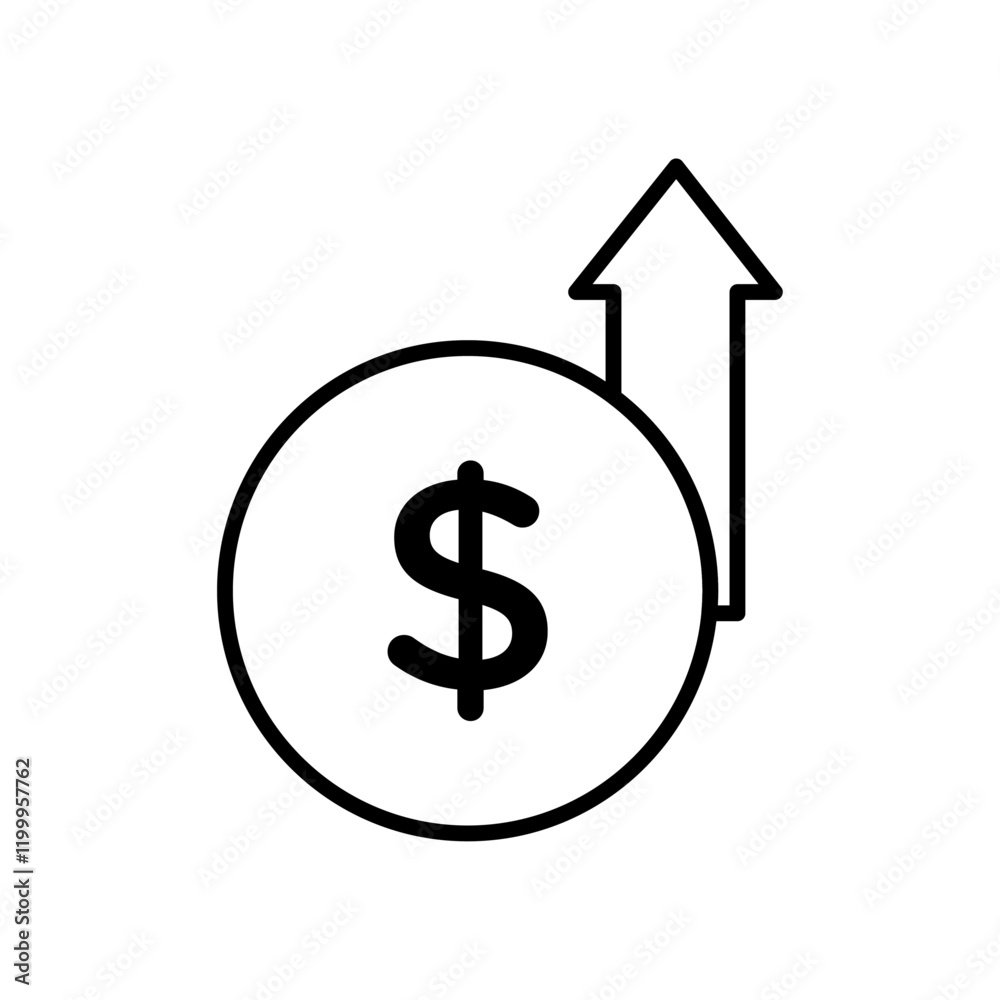 Revenue icon Flat simple outline Revenue icon Flat simple outline