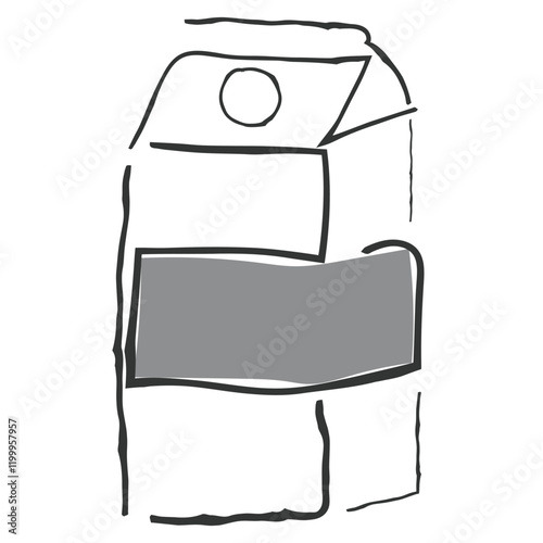 hand drawn line art vector of dairy products.