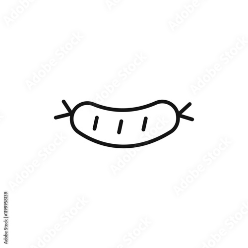 Sausage icon Flat simple outline