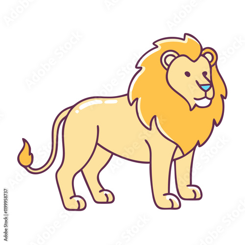 lion icon, lion vector illustration-simple illustration of lion, perfect for lion logos and themed design  photo