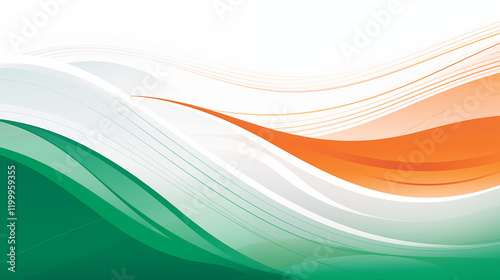 tricolor of indian flag vector background on white