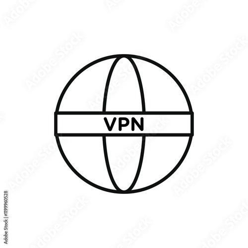 Vpn icon Flat simple outline
