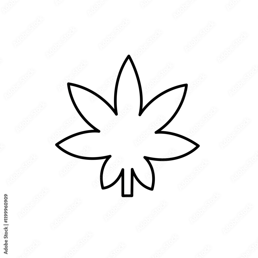 Weed icon Flat simple outline Weed icon Flat simple outline