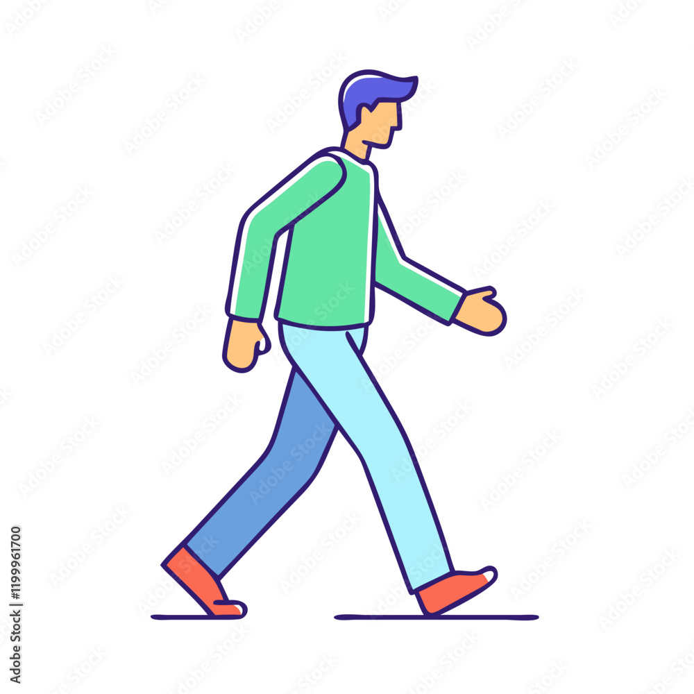 man walking icon, man walking vector illustration-simple illustration of man walking, perfect for man walking logos and themed design 