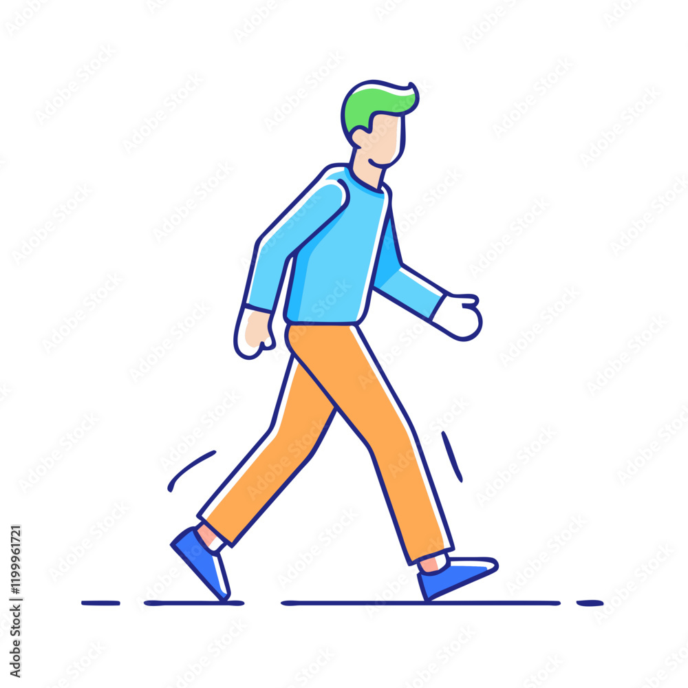 Obraz premium man walking icon, man walking vector illustration-simple illustration of man walking, perfect for man walking logos and themed design 