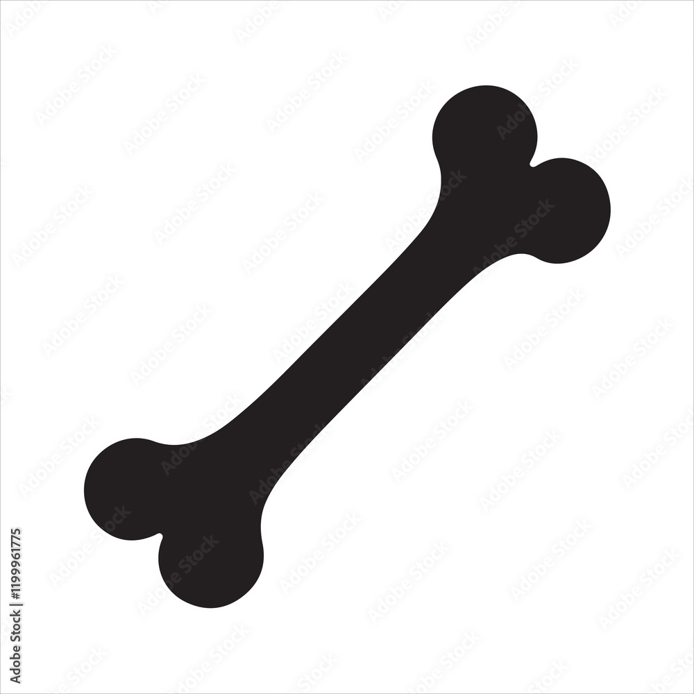 Bone silhouette on white background
Bone silhouette on white background