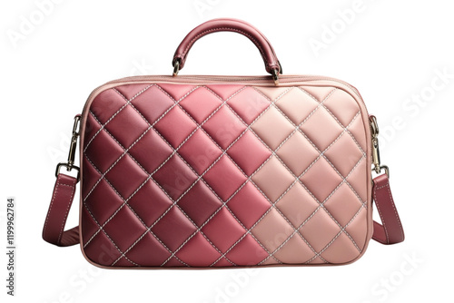 Stylish quilted bag in ombre shades of rose and mauve with detachable strap and elegant design for daily use photo