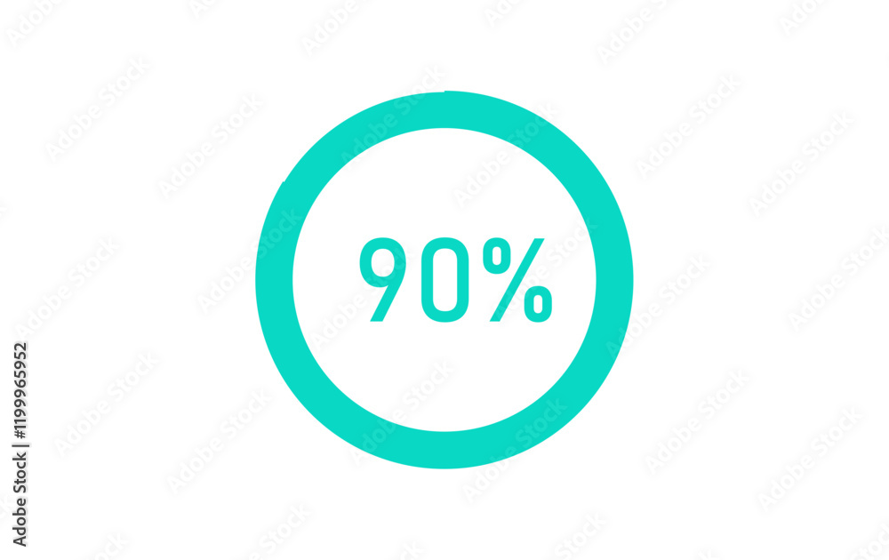 Loading bar icon , 90% loading circle vector transparent icon Loading bar icon , 90% loading circle vector transparent icon
