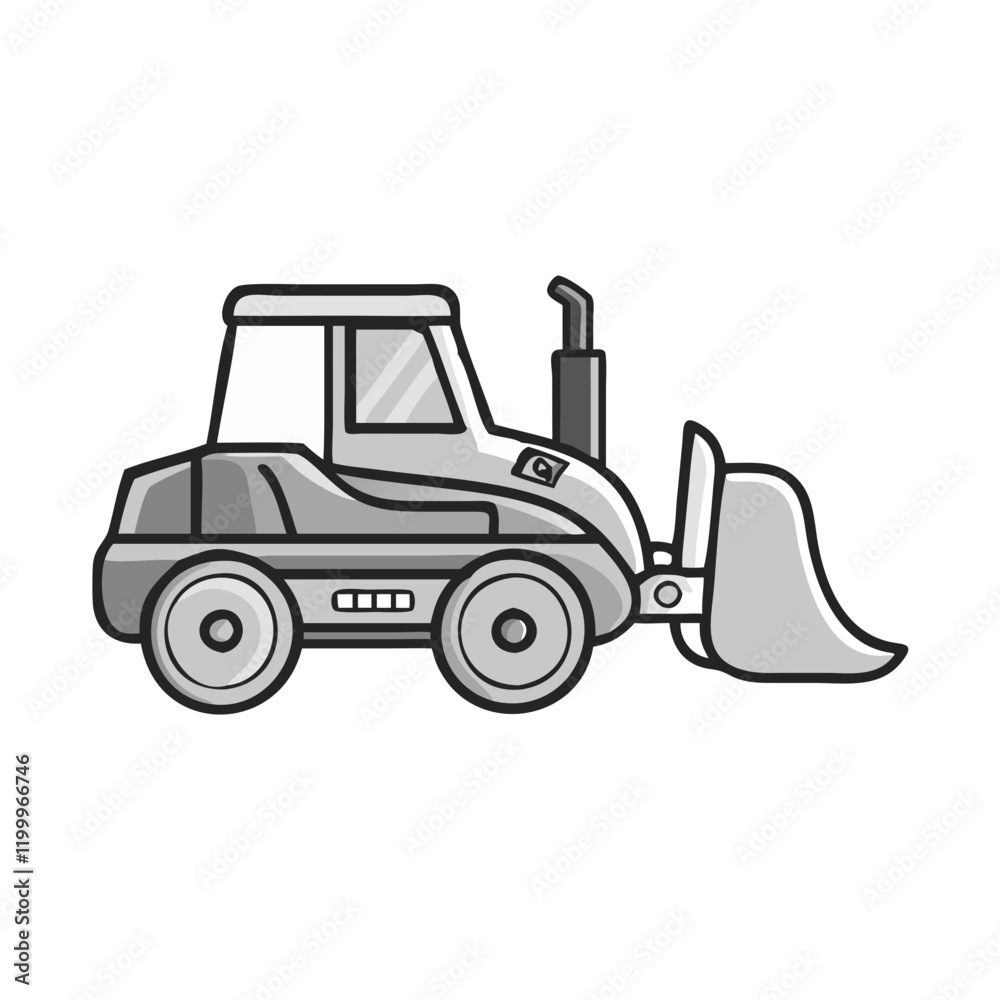 Obraz premium monochrome bulldozer icon, monochrome bulldozer vector illustration-simple illustration of monochrome bulldozer, perfect for monochrome bulldozer logos and themed design 