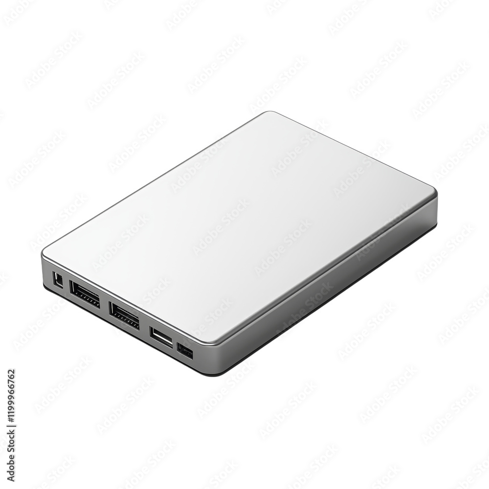 Sleek External Portable Hard Drive for Data Storage Isolated on transparent background Sleek External Portable Hard Drive for Data Storage Isolated on transparent background