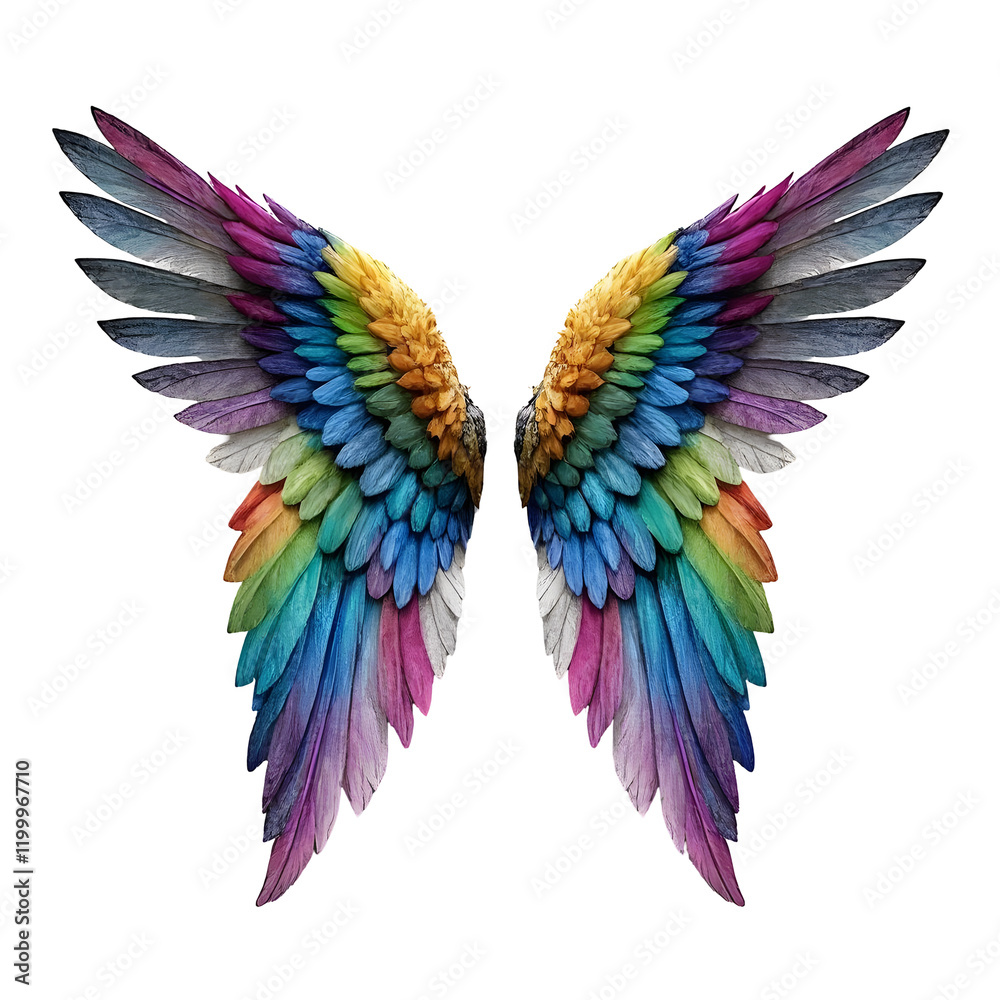 Obraz premium realistic Colorful angel Wing