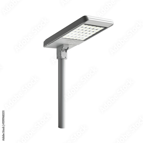 Modern Solar Street Light for Sustainable Lighting Solutions Isolated on transparent background