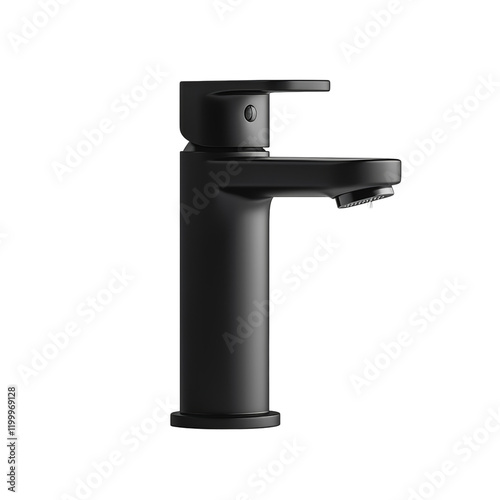 Modern Black Bathroom Faucet Design Isolated on transparent background