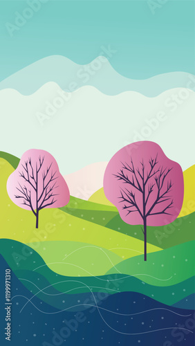 Abrstact spring landscape with copy space