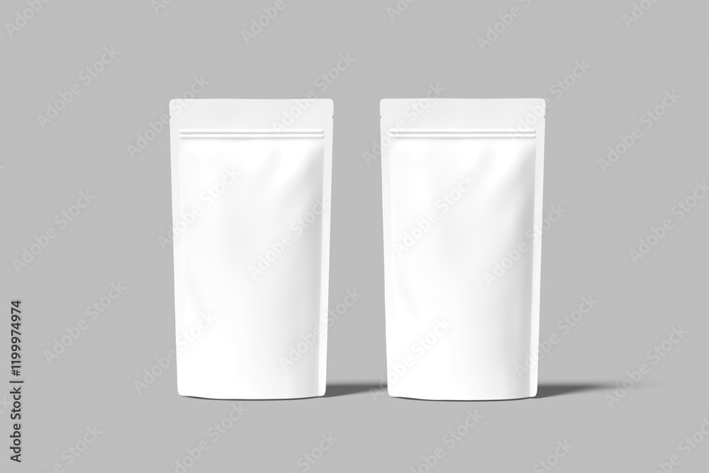 Standing Pouch Blank Mockup 3D Standing Pouch Blank Mockup 3D