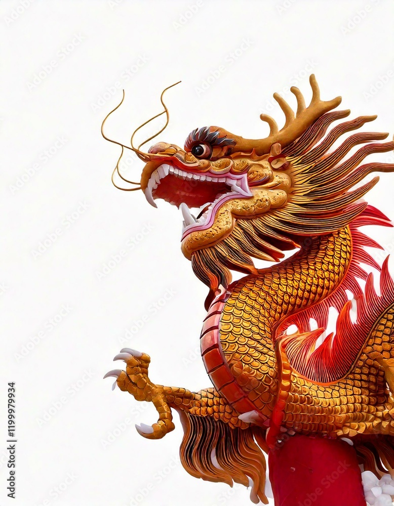 lunar new year, the symbol of happiness is dragon fighting on a white background lunar new year, the symbol of happiness is dragon fighting on a white background