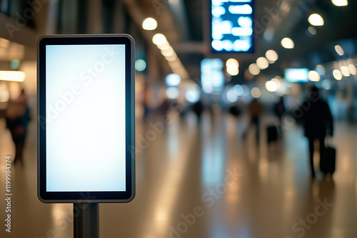  interactive display in the airport hall departures area photo