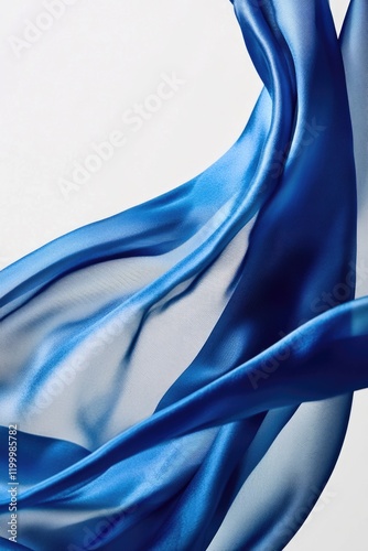 A close-up shot of a blue fabric fluttering in the breeze, perfect for use as a background or texture image