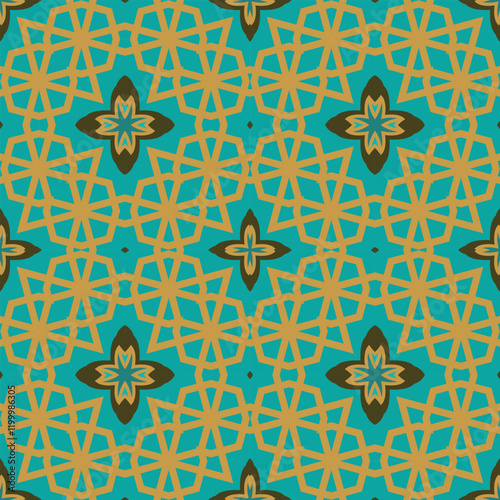 Geometric pattern with lines and shape, seamless vector background. Modern stylish texture. Repeating Islamic geometric tiles Designs