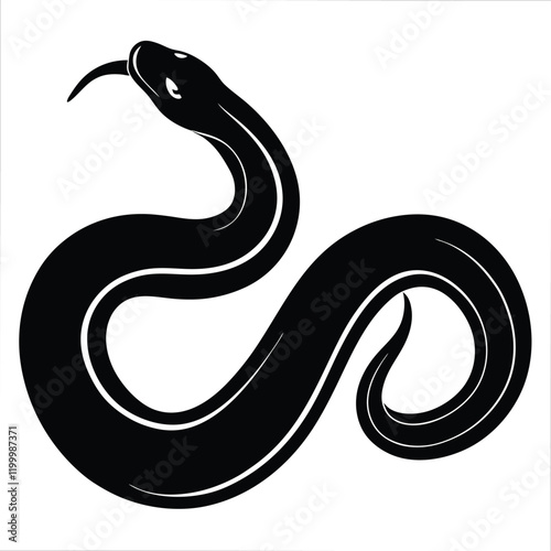 black and white snake vector design with background 