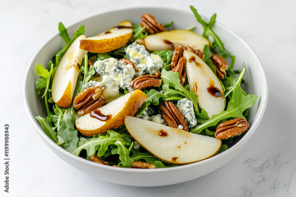 Pear and gorgonzola salad with candied pecans