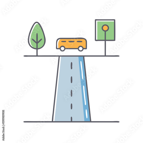 road icon, road vector illustration-simple illustration of road, perfect for road logos and themed design  photo