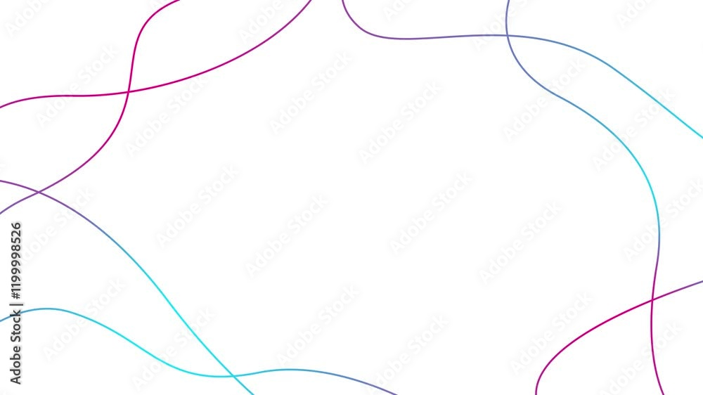 Animated pink blue decorative wavy lines is drawn. Linear background with copy space. Looped video. Vector illustration isolated on white background. Animated pink blue decorative wavy lines is drawn. Linear background with copy space. Looped video. Vector illustration isolated on white background.