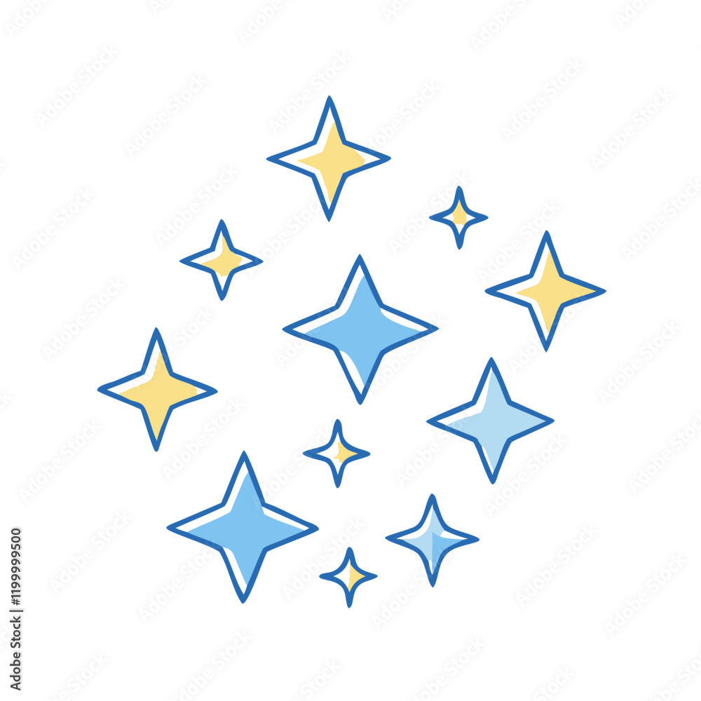 Obraz premium sparkle lights stars icon, sparkle lights stars vector illustration-simple illustration of sparkle lights stars, perfect for sparkle lights stars logos and themed design 