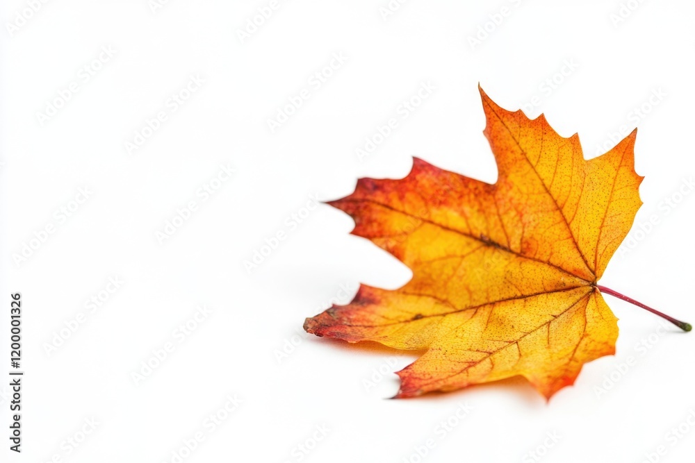 A solitary leaf sits on a clean white surface A solitary leaf sits on a clean white surface