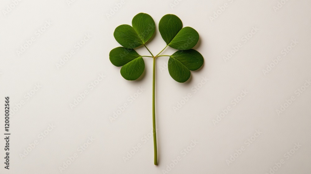 Green Clover Leaf on Light Background for Natural and Fresh Themes Green Clover Leaf on Light Background for Natural and Fresh Themes