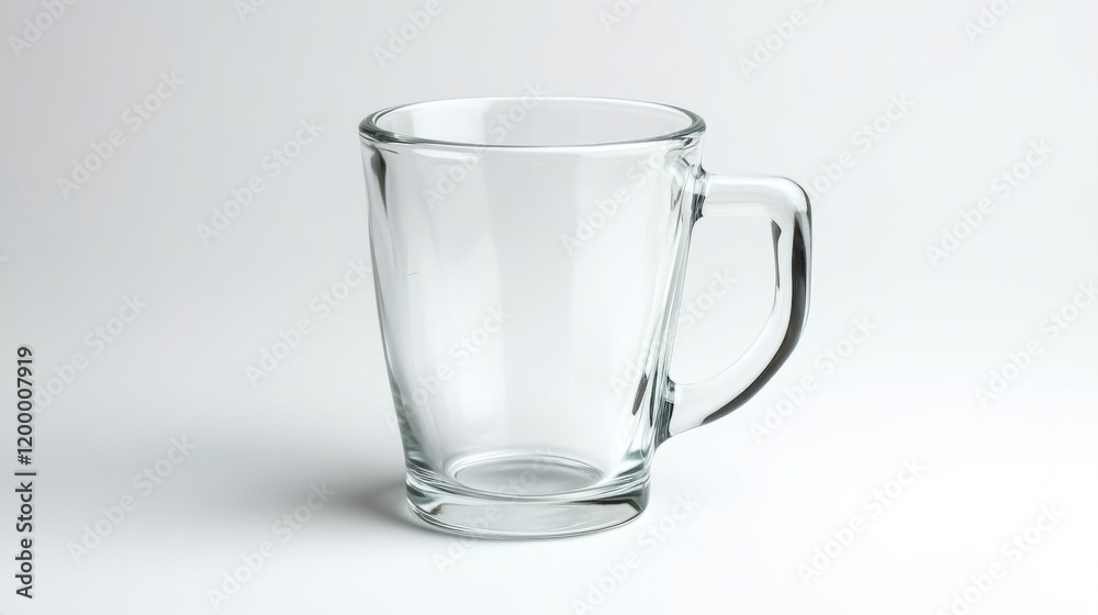 Empty Glass Coffee Cup on Plain Background for Studio Use Empty Glass Coffee Cup on Plain Background for Studio Use
