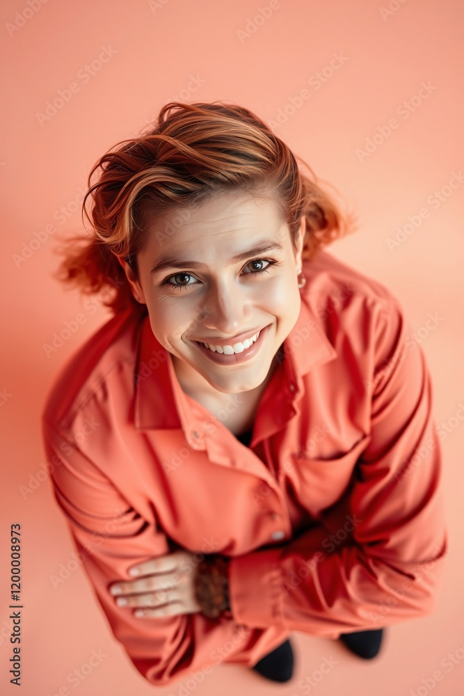 Portrait of a Confident Person, expressing determination and professionalism in a neutral background Portrait of a Confident Person, expressing determination and professionalism in a neutral background