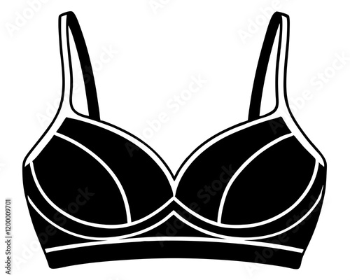 Stylish Black Bra Icon - Modern Lingerie Design