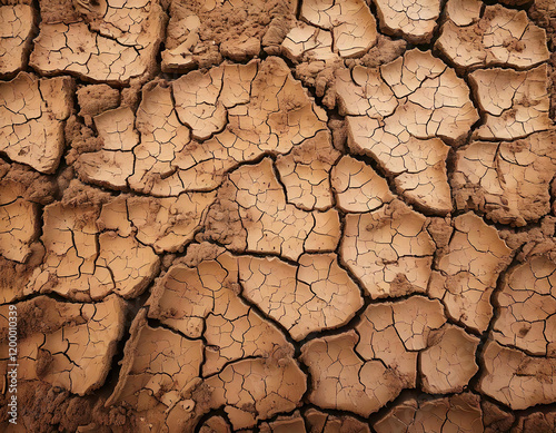 Captivating texture of cracked dry earth arid landscape natural surface serene environment close-up view earthy aesthetic for design and nature themes photo