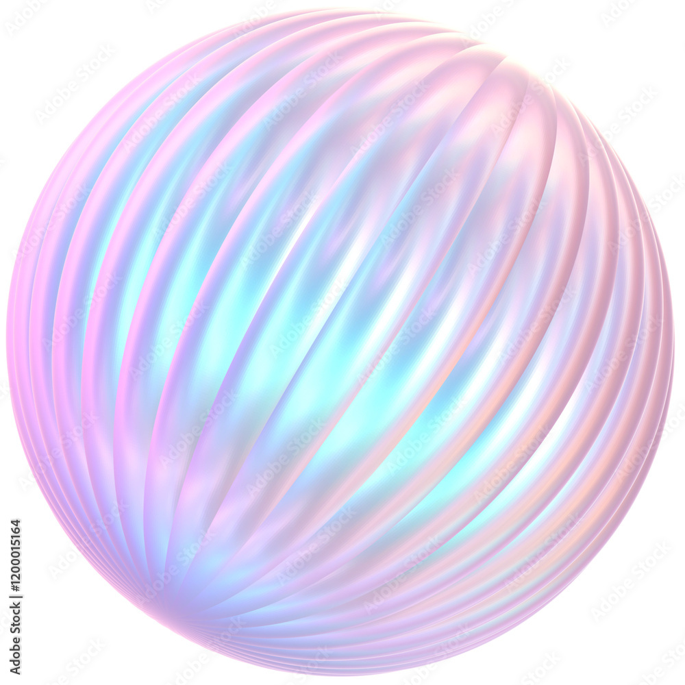 3D Rendering Holographic Textured Sphere Illustration 3D Rendering Holographic Textured Sphere Illustration