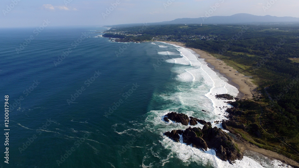 Fototapeta premium aerial view of a rocky beach