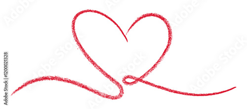 Vector illustration of a textured red heart with flowing, swirling lines, symbolizing love, elegance, and creativity.