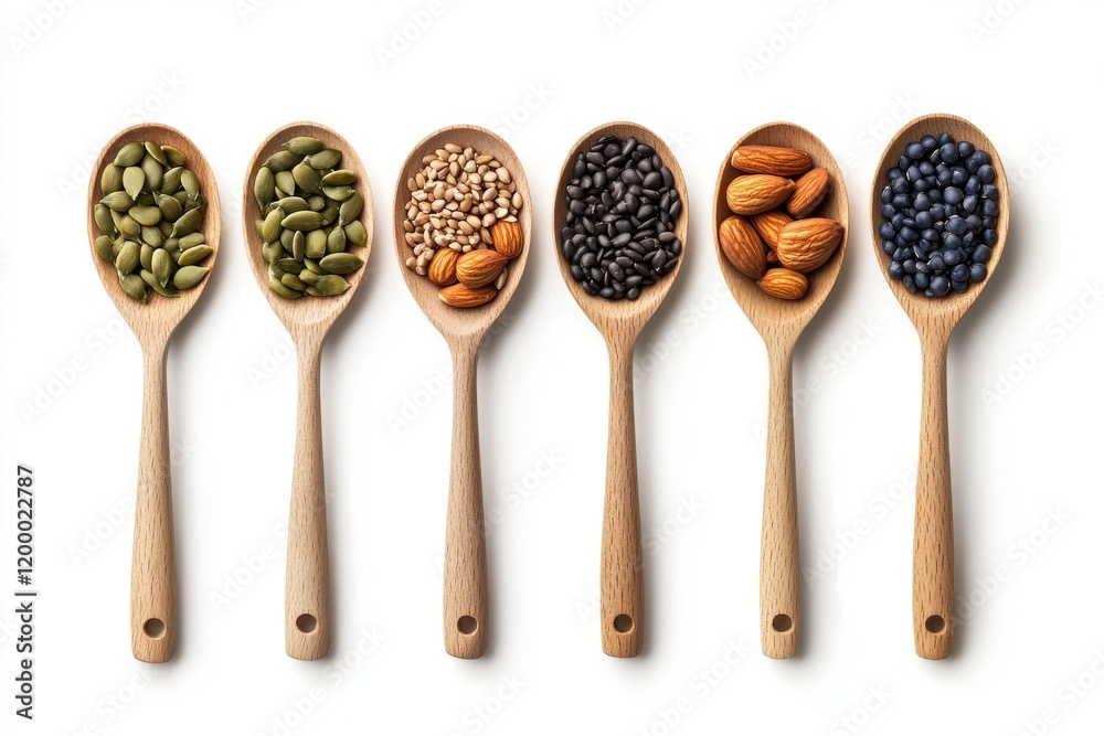 spoons with kinds of spices spoons with kinds of spices