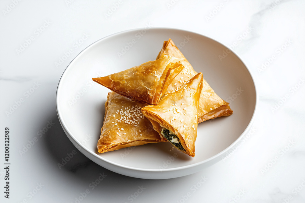 Spanakopita with spinach and feta cheese Spanakopita with spinach and feta cheese