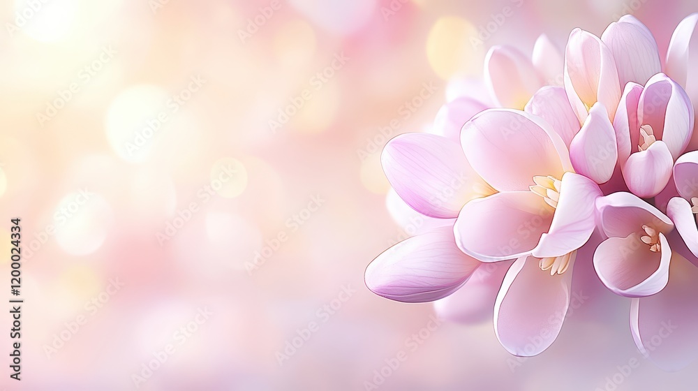 Fototapeta premium Pink flower on pink, stunning closeup of floral blossom, elegance, and beauty in nature's soft embrace