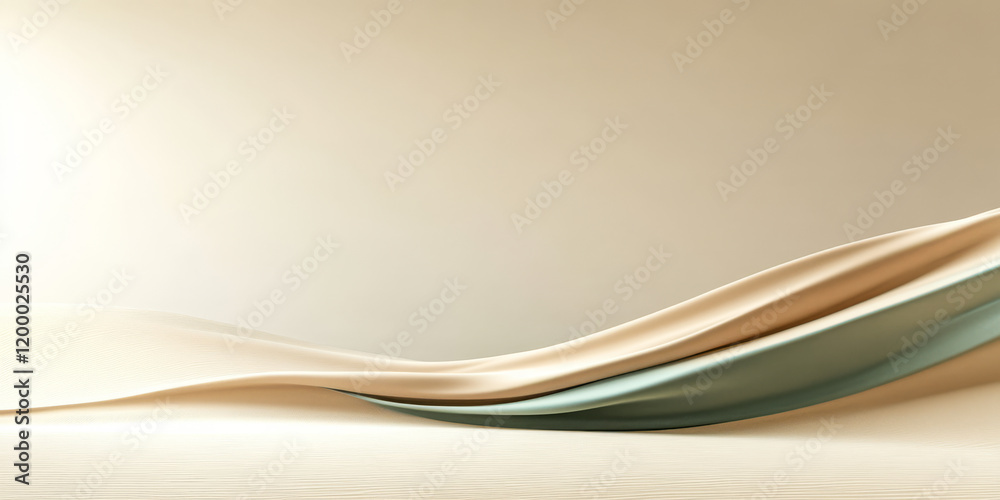 Obraz premium Curved fabric waves create a serene composition in soft neutral tones