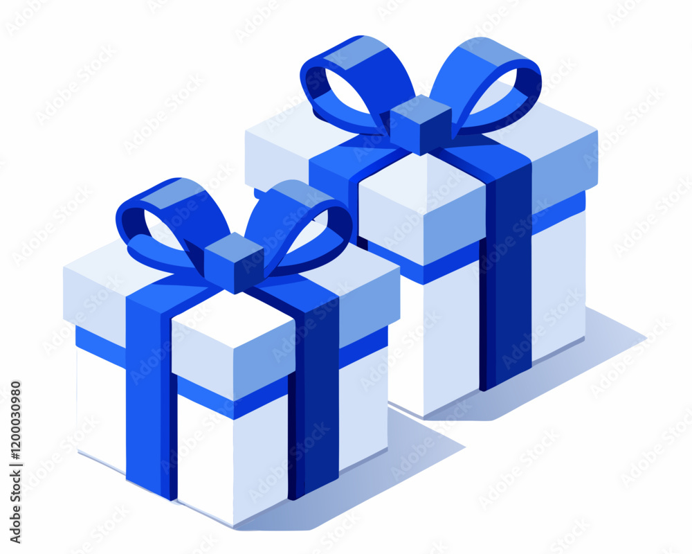 two white gift box with blue ribbon 3d render icon isolated on white background. Elegant White Gift Boxes with Blue Ribbons – Perfect for Celebrations and Festive Design Projects. two white gift box with blue ribbon 3d render icon isolated on white background. Elegant White Gift Boxes with Blue Ribbons – Perfect for Celebrations and Festive Design Projects.