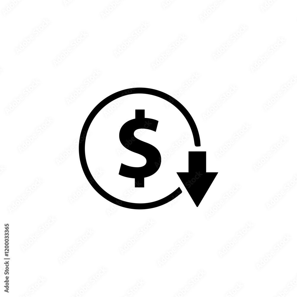 COST REDUCTION DOLLAR DOWN ICON COST REDUCTION DOLLAR DOWN ICON