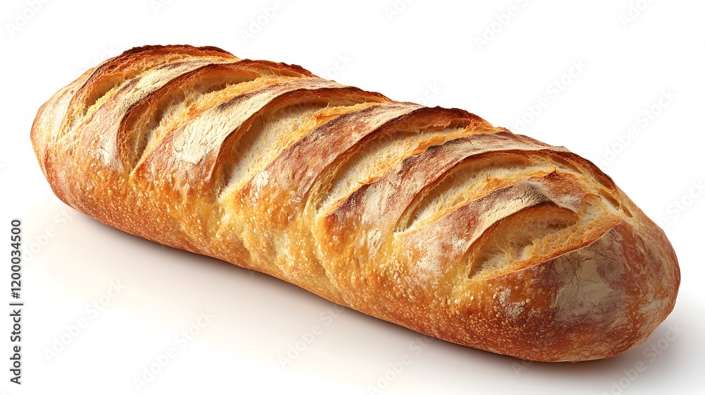 Rustic French Baguette with Textured Crust Rustic French Baguette with Textured Crust