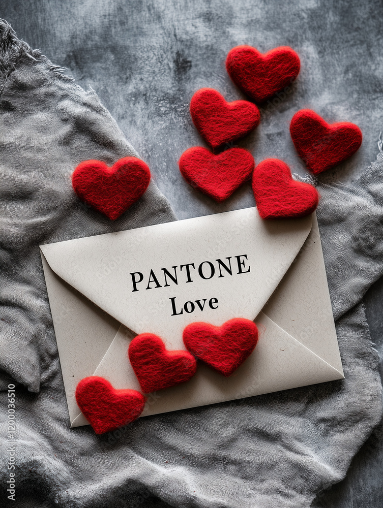 custom made wallpaper toronto digitalMinimalistic Valentine’s Day envelope with red felt hearts – romantic aesthetic