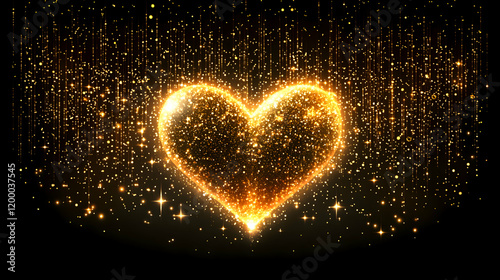 A minimalist Valentine vector of a glowing heart emitting soft light rays, symbolizing warmth and affection