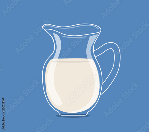 Natural, healthy drink. Glass jug with milk. Healthy lifestyle. Dairy product.